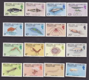 British Antarctic Territory-Sc#102-16- id7-unused NH set-Marine Life-1984-