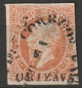Mexico 1866 Sc 29a used red orange