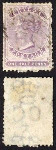 Ceylon SG48 1/2d Dull Mauve Wmk Crown CC Used