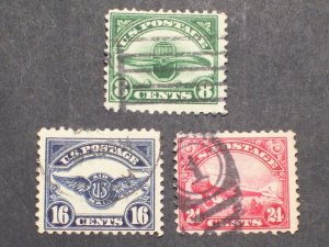 US Airmail Stamp - Scott# C4 , C5 , C6 complete set used