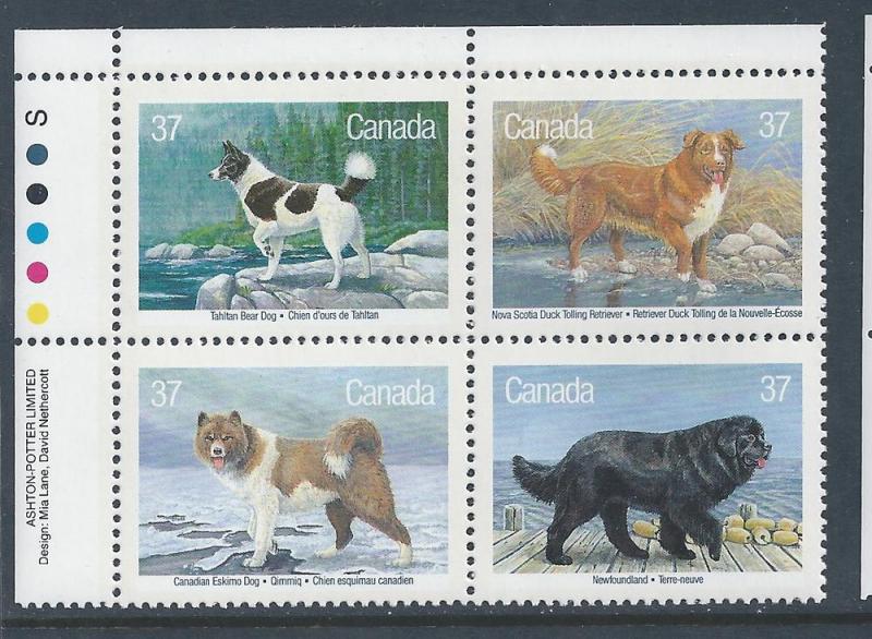 Canada #1220a UL PL BL Dogs of Canada 37¢ MNH2