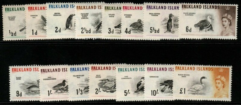 FALKLAND ISLANDS SG193/207 1960 BIRDS MNH