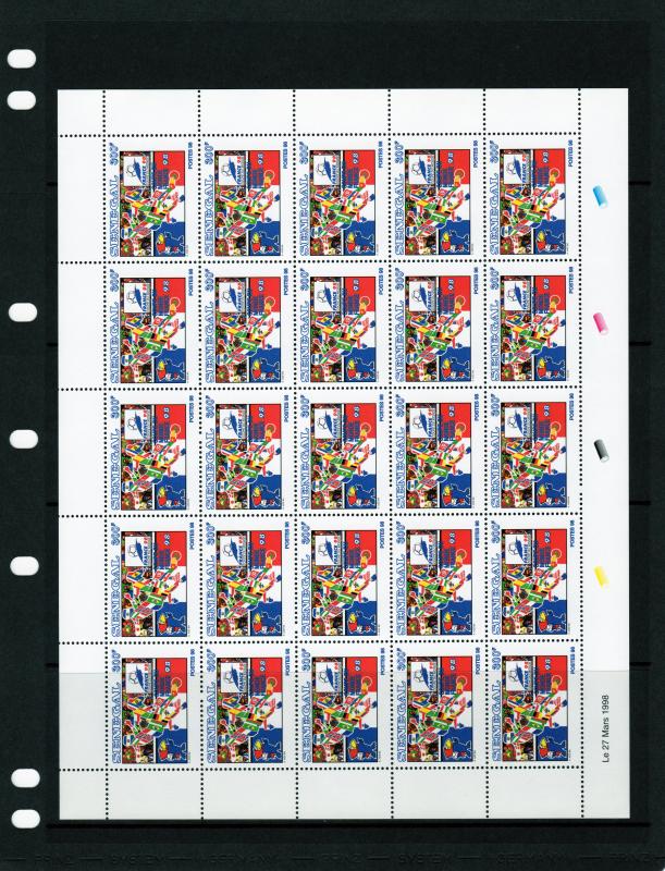Senegal 1998 World Cup France Set(4) MNH Perf.Sc # 1308-1311 in Mini-Sheetlets