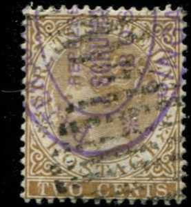 Straits Settlements SC# 41 Victoria 2c  Used