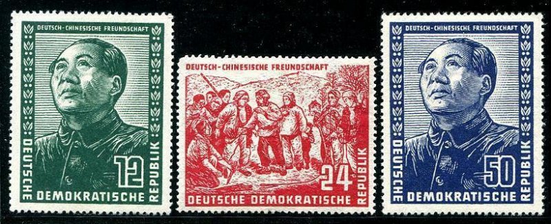 HERRICKSTAMP GERMANY EAST Sc.# 82-84 Mao Tse-Tung Stamps Mint NH