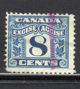 CANADA #FX41  1915  8c  TWO LEAF  EXCISE TAX       F-VF USED