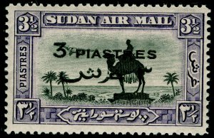 SUDAN SG75, 3p on 3½p black & violet, VLH MINT. Cat £48. PERF 14.