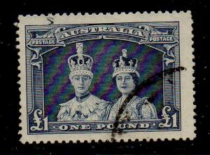 Australia Sc  179 1938 £1 King & Queen stamp used