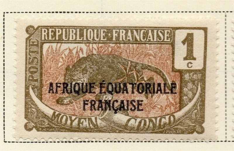 Middle Congo 1924 Early Issue Fine Mint Hinged 1c. Optd 324723