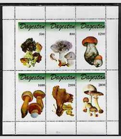 Dagestan 1998 (Russia local) MUSHROOMS Sheet Perforated Mint (NH)