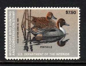 SCOTT RW50 1983 $7.50 PINTAILS DUCK STAMP ISSUE MNH OG VF CAT $15!