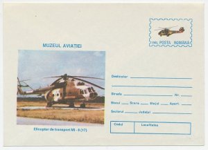 Postal stationery Romania 1996 Helicopter