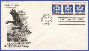 US 1985 Scott O139 (22c) D Great Seal VF Art Craft FDC - Eagle / Bird