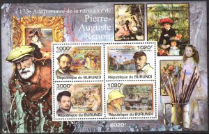 Burundi 2011 Art Paintings P.A. Renoir Sheet MNH