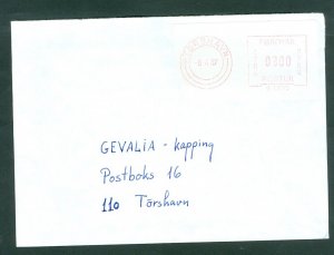 Faroe Islands. 1987 Cover Commercial: Coffee. Red Meter Stamp. Adr: Thorshavn