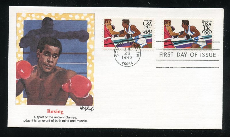 US 2051 1987 Summer Olympics Boxing UA Fleetwood cachet FDC