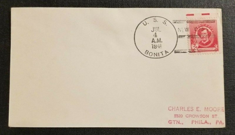 1941 US Navy USS Bonita SS 165 New York to Philadelphia Pennsylvania