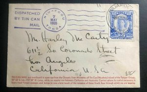 1935 Nukualofa Tonga Toga Tin Can Canoe Mail Cover To Los Angeles Ca Usa