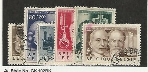 Belgium, Postage Stamp, #B573-B578 Used, 1955, JFZ 