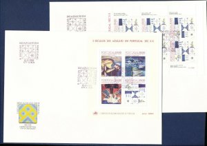 PORTUGAL - Scott  1620 & 1620b - S/S - Two FDCs - Tiles - 1985 - TWO SCANS - --x