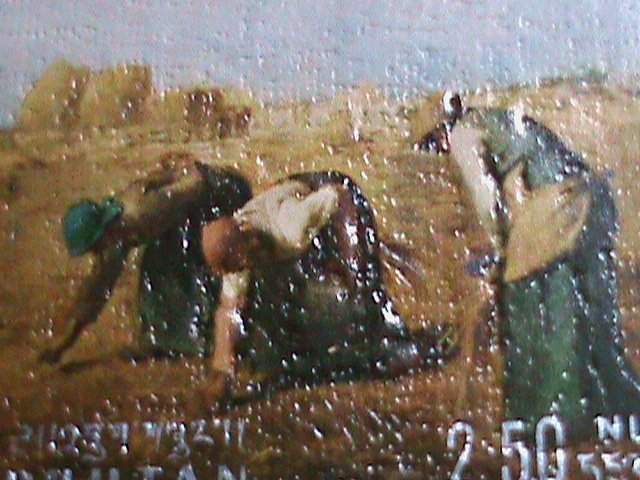 ​BHUTAN 1968 SC# 96J  OIL COLOR FAMOUS PAINTING BY MILLET  3D MNH VERY FINE