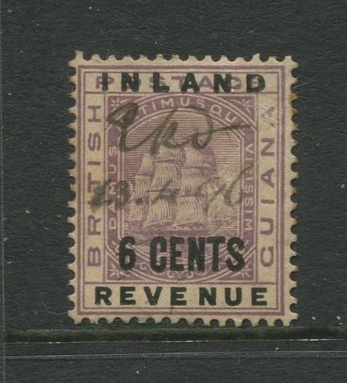 STAMP STATION PERTH British Guiana #118 - Revenue Overprint Used Wmk 2 CV$8.50