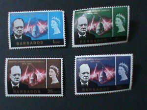 ​BARBADOS-1966 SC# 281-4  CHURCHILL MEMORIAL  MNH-VF- WE SHIP TO WORLDWIDE