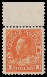 Canada #122, GEM NH with upper margin. One of million in this quality.