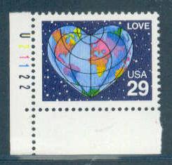 2535 29c Love Fine MNH P#S LL U21122 Z1458