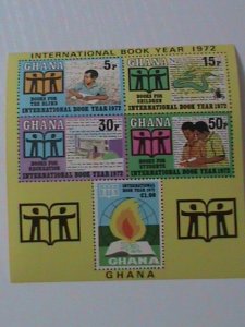 GHANA-1972-INTERNATIONAL YEAR OF THE BOOK-IMPERF MINI SHEET- MNH VERY FINE