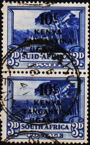 K.U.T. 1941 10c on 3d(Pair) S.G.152 Fine Used