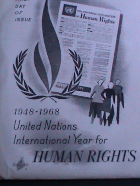 ​UNITED NATIONS-1968 INTERNATIONAL HUMAN RIGHTS YEAR-1ST DAY COVER-USED: VF