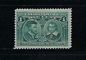 CANADA SCOTT #97 1908 QUEBEC TERCENTENARY ISSUE 1C (GREEN) -MINT NEVER HINGED