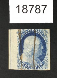 MOMEN: US STAMPS # 9 POS.71R1L USED LOT #18787