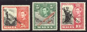 HALF-CAT BRITISH SALE: MALTA #208-22 Mint 