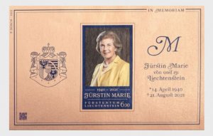 Liechtenstein 2022 Princess Marie Special Edition Imperf S/S Crypto Mnh **