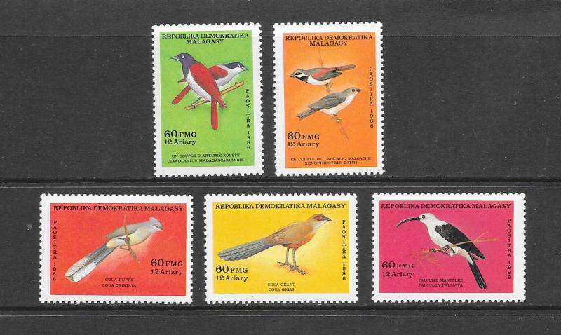 BIRDS - MALAGASY #773-77  MNH