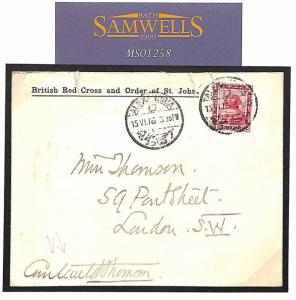 MS1258 1916 WW1 EGYPT *British Red Cross* Stationery E Signed*Courtauld Thomson*