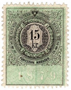 (I.B) Austria/Hungary Revenue : Stempelmarke 15kr (1879)