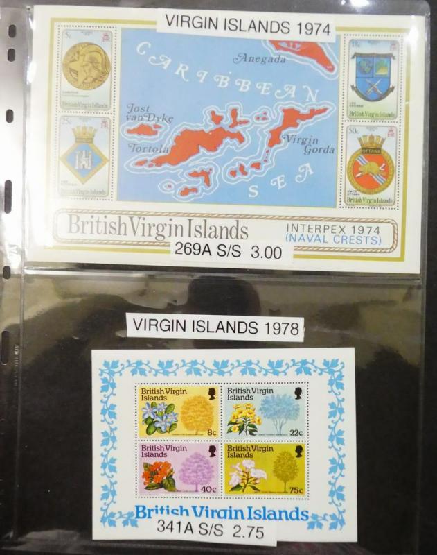 EDW1949SELL : VIRGIN ISLANDS Nice collection of VF MNH S/S & strips Retails $277