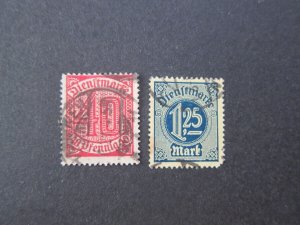 Germany 1920 Sc O7,O11 FU