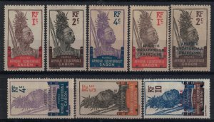 Gabon, collection of 8 different mint older stamps,