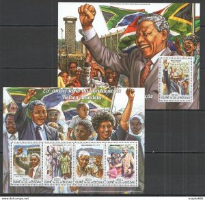 2015 Guinea-Bissau Famous People Nelson Mandela Kb+Bl ** Stamps St1029