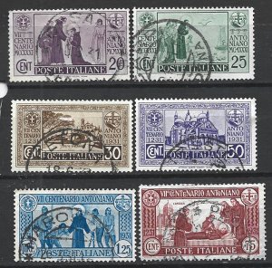 COLLECTION LOT 15527 ITALY #258-63 1931 CV+$31