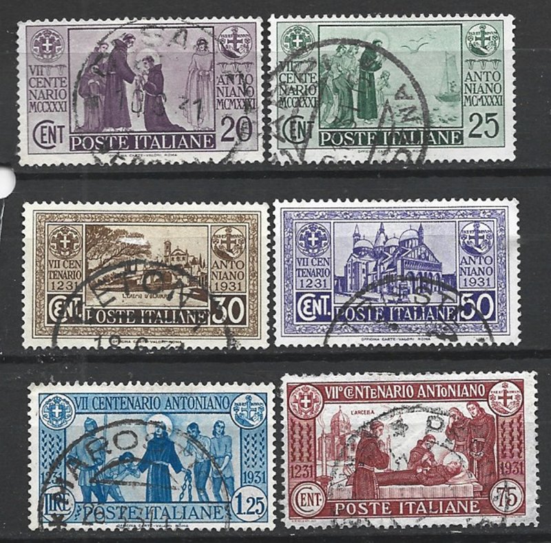 COLLECTION LOT 15527 ITALY #258-63 1931 CV+$31