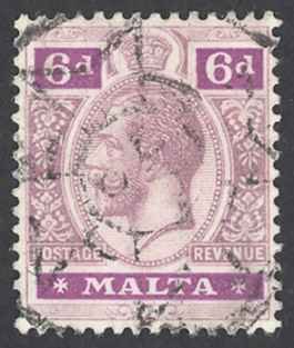 Malta Sc# 58 Used 1914-1921 6p King George V