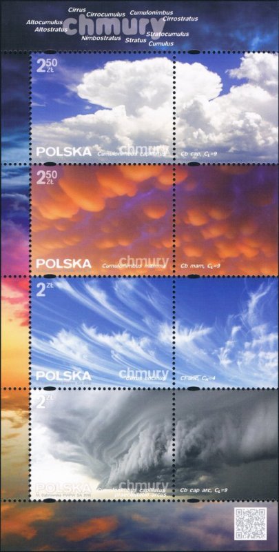 Poland 2016 MNH Stamps Souvenir Sheet Weather Clouds Meteorology