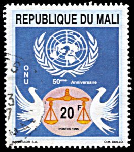 Mali 743, postally used, 50th Anniversary of United Nations