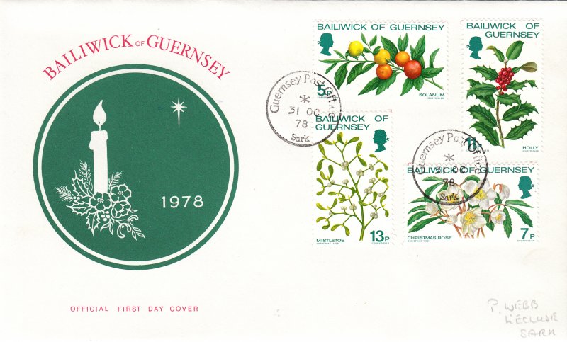 Guernsey Christmas 1978  FDC pmk SARK