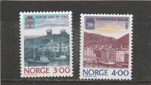 Norway  Scott#  938-939  MNH  (1989 Port City Bicent.)